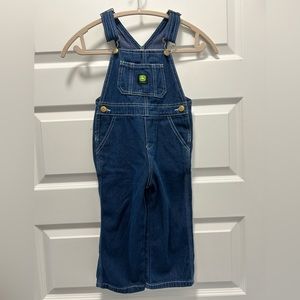 John Deere Boys Girls  3T Denim Overalls Jean Blue Farm Bib Toddler